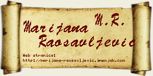 Marijana Raosavljević vizit kartica